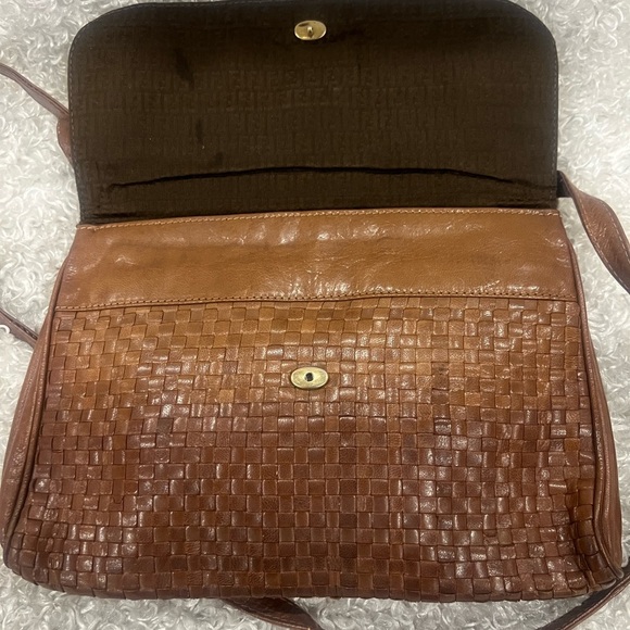 Fendi Brown Woven Leather Shoulder Bag - Picture 13 of 15